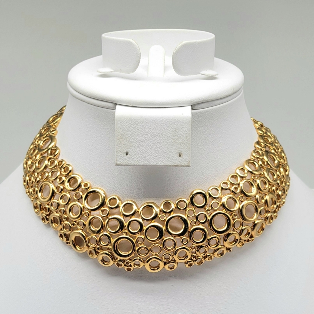 Vintage Givenchy RARE Geometric Circle Bubble Choker Hinged Statement Collar